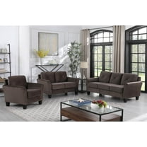 Aife Microfiber 3 Pieces Living Room Set in Grey