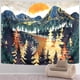 thumbnail image 2 of Tapiz de montaña para colgar en la pared, tapiz artístico de árboles forestales, tapiz de puesta de sol, camino en la naturaleza, paisaje, decoración del hogar para Room100*150CM, 2 of 5