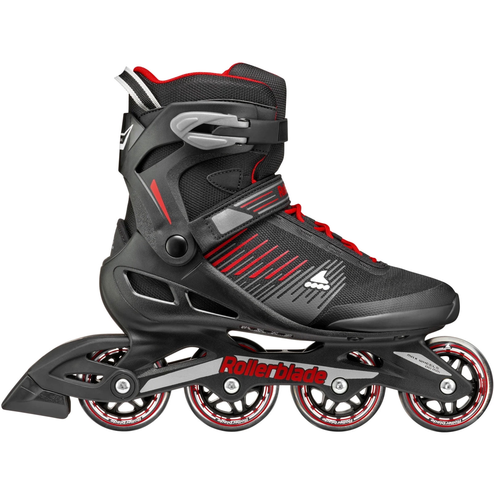 ROLLERBLADE Adult Male Zetrablade Black/Red Inline Skates, Size: 9/9.5