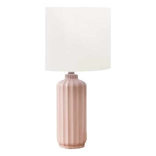 Lighting - 23"h - Table Lamp - Pink Ceramic - Ivory/Cream Shade - Contemporary