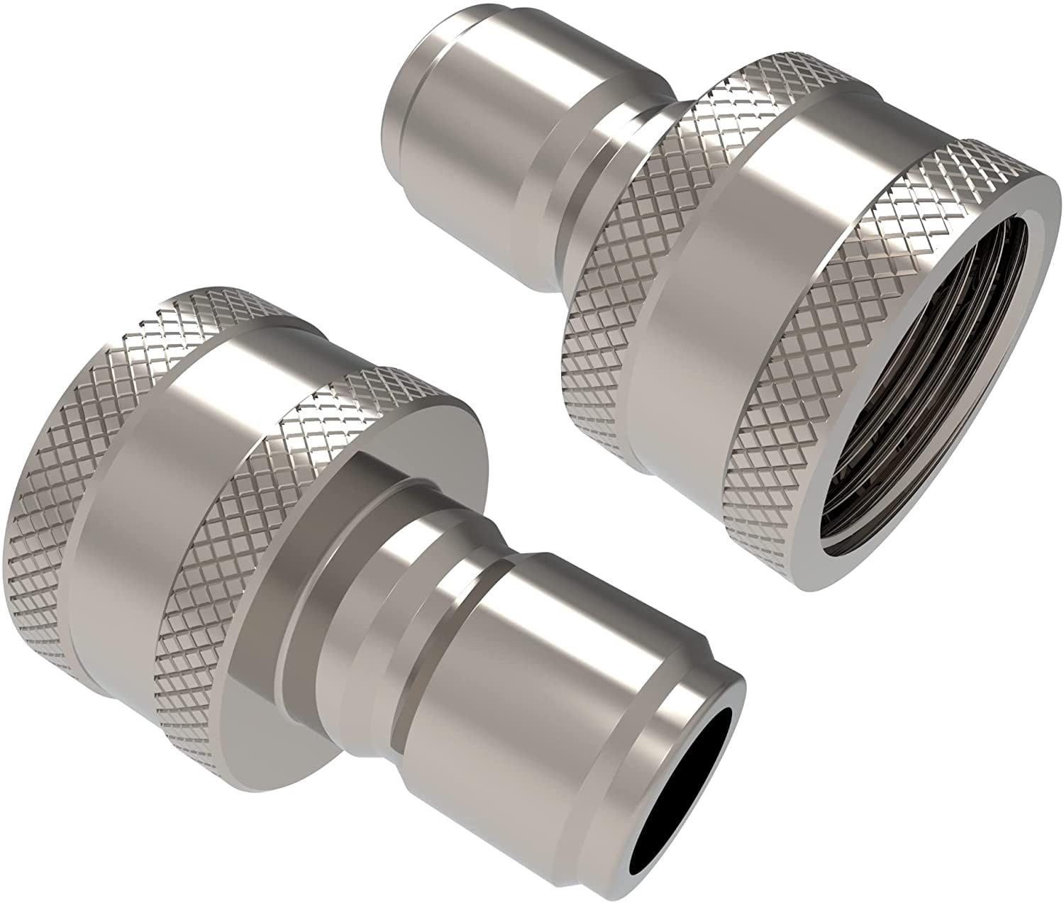 New Garden Hose Stainless Steel ¾” Quick Connect Fitting Plug & Coupler Set of 4