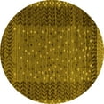 thumbnail image 1 of Ahgly Company Machine Washable Indoor Round Abstract Yellow Modern Area Rugs, 6' Round, 1 of 4