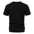 thumbnail image 4 of Tuphregyow Men's Casual Slim- Patchwork Short Sleeve Turndown Collar Pullover T-Shirt - Solid Color - Comfortable and Lightweight - Loose - Elastic - Stylish Top for Men Black L, 4 of 9