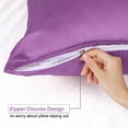 thumbnail image 4 of PiccoCasa Silky Satin Pillowcases 6 Pack Pillow Case Covers with Zipper, Non-Standard Purple, 4 of 7