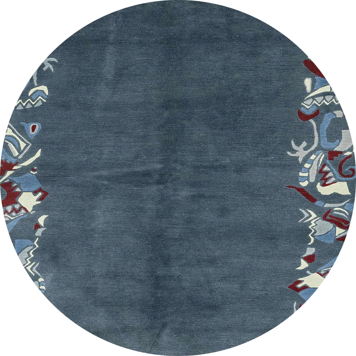 Ahgly Company Indoor Round Abstract Dark Blue Grey Blue Abstract Area ...