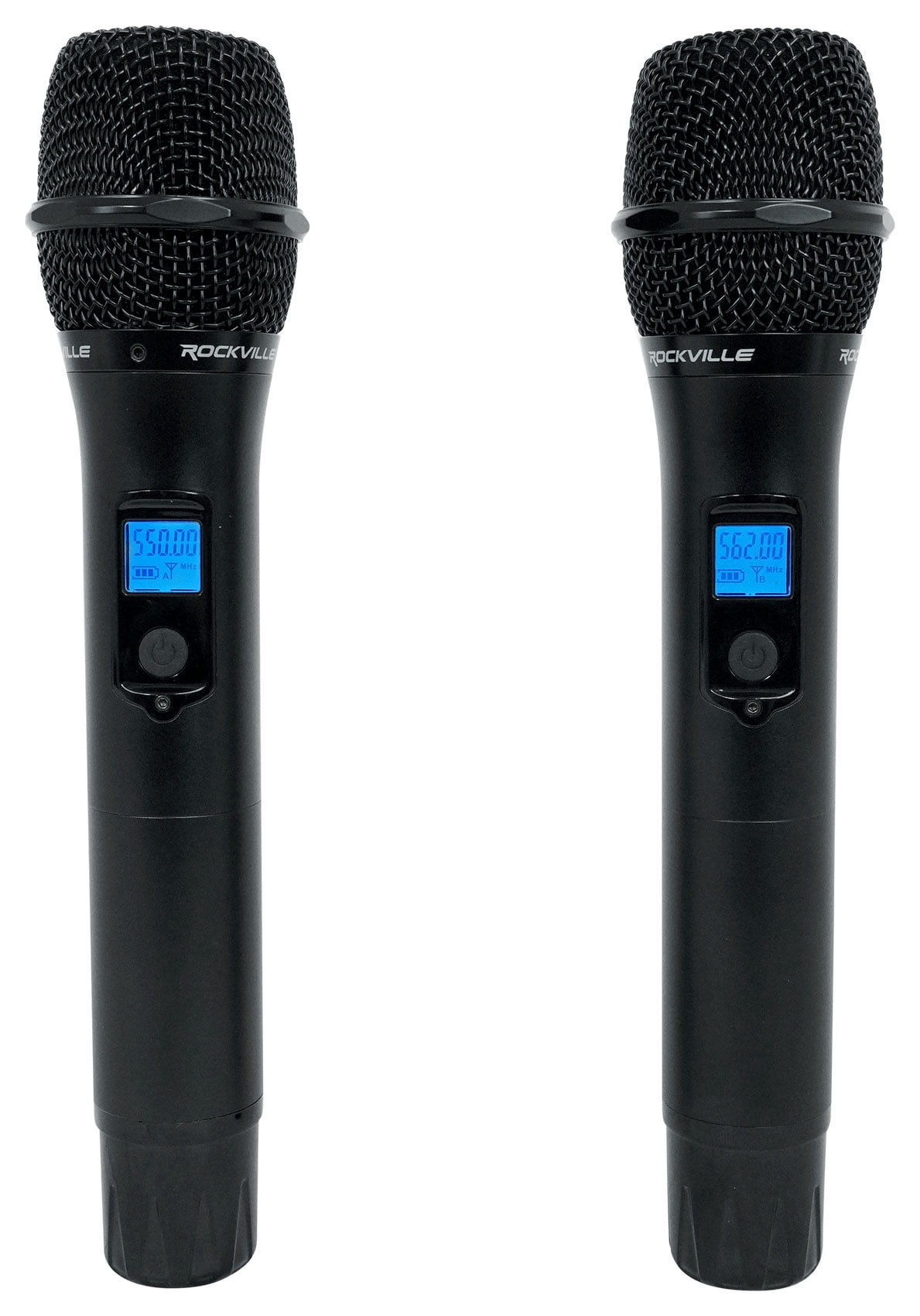 Rockville RWM65U Dual UHF 15 Channel Metal Handheld Wireless Microphone System