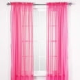 thumbnail image 2 of Golden Linens 2 PC Rod Pocket Sheer Window Curtains Treatment Drape Voile Elegant Panels 55" Width X 63" Length ( Hot Pink ), 2 of 2