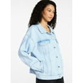 thumbnail image 3 of No Boundaries Oversized Cotton Denim Jacket, Women's XXS-XXL, 3 of 7