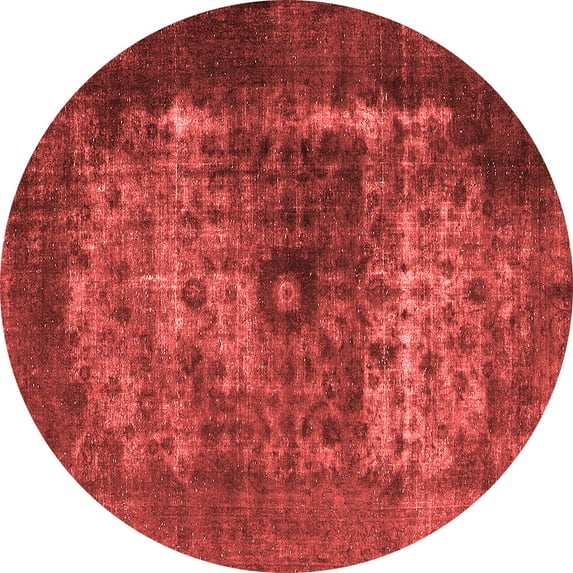 Ahgly Company Indoor Round Oriental Red Industrial Area Rugs, 3' Round