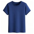 thumbnail image 7 of Qzwdhjm Tops for Men Short Sleeve Solid Basic Tees Crew Neck Slim Fit T-Shirt Soft Comfy Summer Casual Shirts for Dailywear, 7 of 7
