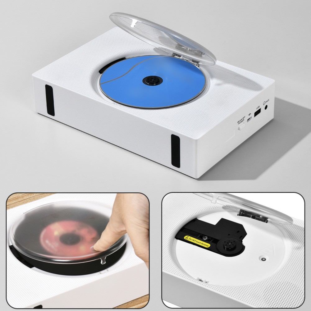 Portable Rechargeable CD Player with Dual HiFi Speakers & Wireless Support
