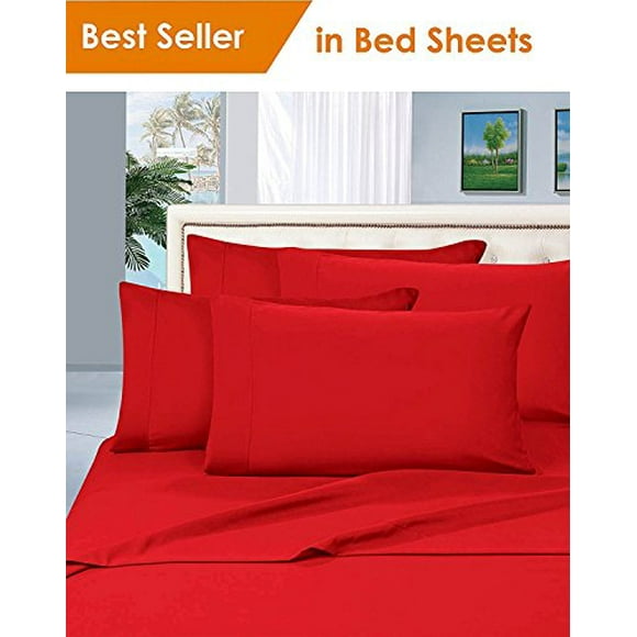 MattRest Luxury Silky-Soft 1800 Series Premium Collection - Wrinkle-Free 4-Piece Bed Sheet Set, Deep Pocket up to 16 inch, Que