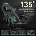 thumbnail image 4 of HLDIRECT Ergonomic Gaming Chair with Footrest, Gamer Chair with Lumbar & Headrest, Computer Chair for Adults, Black & Green, 4 of 6