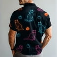 thumbnail image 5 of JGNGSHN Halloween Button Down Shirt for Men Casual Short Sleeve Hawaiian Shirt Funny Pumpkins Skull Print Tees Summer Fall Clothes, 5 of 8