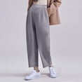 thumbnail image 6 of Hxshgdsn Maternity Pants Spring Wide Leg Drawstring Waist Casual Trousers With Pocket For Pregnancy Women Gray M, 6 of 7