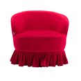 thumbnail image 6 of Swivel Barrel Accent Chair, Velvet Upholstered Single Sofa Chair with Metal Base, Modern Comfy Living Room Chairs with Curved Armrest for Living Room, Bedroom, Lounge, Red, 6 of 7