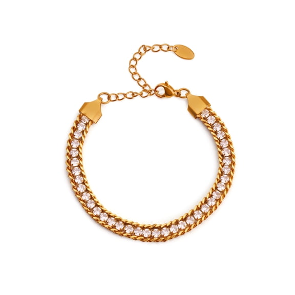 Multilayered Zircon Chain Bracelet