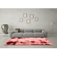 thumbnail image 3 of Ahgly Company Machine Washable Indoor Square Abstract Red Modern Area Rugs, 5' Square, 3 of 4