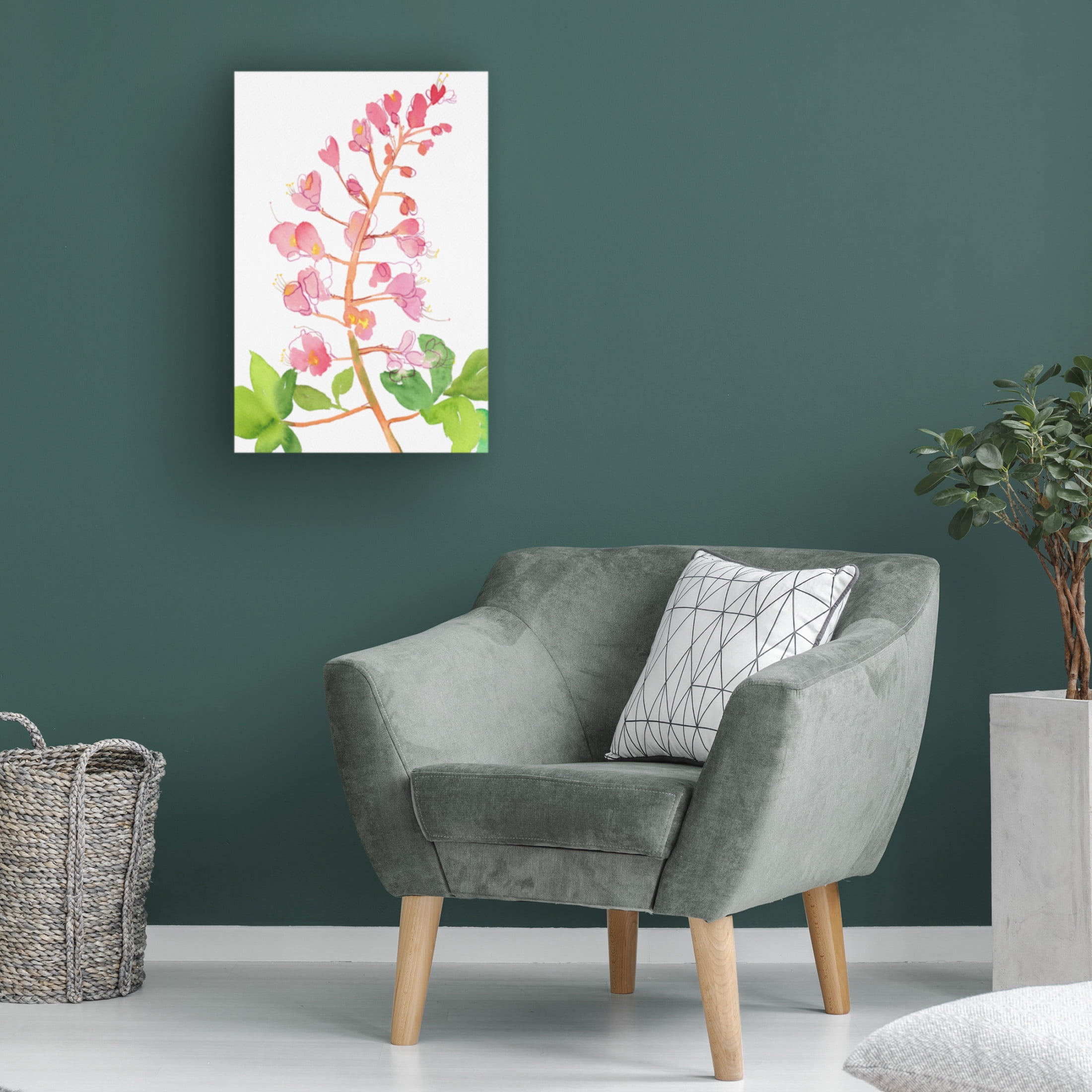 Trademark Fine Art Kata Botanical  Red horse chestnut or Aesculus A carnea with watercolor and ink Canvas Wall Art