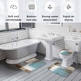 thumbnail image 5 of Modern Blue Bath Mat 3 Piece Bathroom Rug Set, Rustic Mottled Oil Painting Texture Non Slip Bath Rug Contour Mat and Toilet Lid Cover, Absorbent Shower Mats Soft Bath Rugs and Mats Sets, 5 of 8