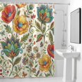 thumbnail image 2 of Bohemia Flowers Shower Curtain, Color Vintage Pesley Floral Leaf Plant Pattern Waterproof Shower Curtain Set with 12 Hooks Lightweight Bath Curtains Fabric Bathroom Decor 48x72 Inches, 2 of 9