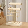 thumbnail image 5 of Niffgaff 3 Tier Bracelet Holder Display - Detachable T Bar Beige Velvet Bracelet Holder, Jewelry Holder Organizer for Bracelet, Necklace, Earrings, Rings, 5 of 7