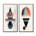 thumbnail image 2 of Designart "Visionary Retro Moon in Geometric Minimalism III" Transitional Framed Wall Art Set Of 2 - Abstract Pink Framed Wall Art Set Of 2, 2 of 6