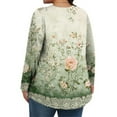 thumbnail image 4 of TQWQT Womens Plus Size Fall Tops Cute Plus Size Womens Boho Tops V Neck Floral Print Long Sleeves Tee Dressy Casual Blouses Loose Fit Clothes for Women Light Green 4XL, 4 of 5
