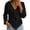 Black, variant on Women T-Shirts Blouse With Ruffle V Neck And Asymmetric Flowy Sleeves For Casual Elegant Tops Boho Solid Color Streetwear