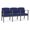 Cobalt, variant on Amherst Steel Reception Waiting 3 Seat Tandem Seating / Charcoal Steel / Blue