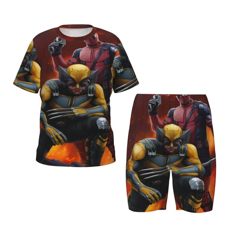 Kids Deadpool Pajamas Set Cartoon Shirts And Short Set Summer Pajama Pants Set For Boys Girls Walmart