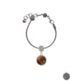thumbnail image 2 of Delight Jewelry Silvertone Round - Imitation Cat's Eye - Brown - Lord Guide Me Charm Bead, 2 of 4