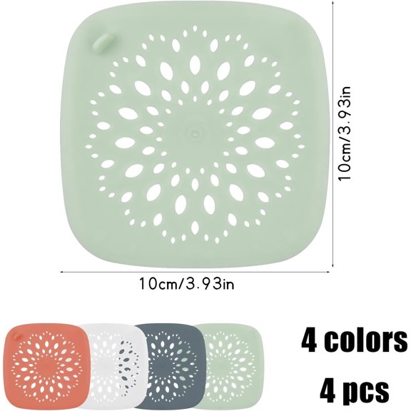 Reusable Hair Catcher, Silicone Material Sink Strainer For Smooth Drainage With Easy Clean Design In Kitchen And Bathroom (Light Green)