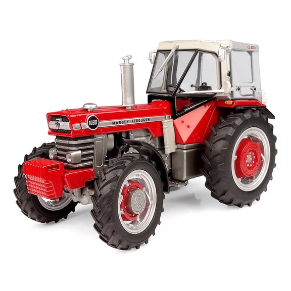Massey Ferguson 1080 4WD Tractor with PEKO Cabin Red with Gray Top 1/32 Diecast Model by Universal Hobbies