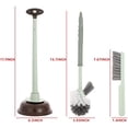 thumbnail image 2 of Toilet Brush and Plunger Set,Green 3 in 1 Bathroom Scrubber Plunger and Angled Toilet Bowl Brush & Scrubber Combo with Holder and Rim Cleaner for Camper,Rv,Apartment,New Home,Set of 1, 2 of 6