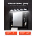 thumbnail image 2 of VEVOR 5-Light LED Modern Vanity Light Fixtures,33.46-Inch,Black Finish Bathroom Wall Lighting Fixture Over Mirror, with IP44 Waterproof, for Bathroom, Living Room, Bedroom, Hallway, Cool White 6000K, 2 of 9