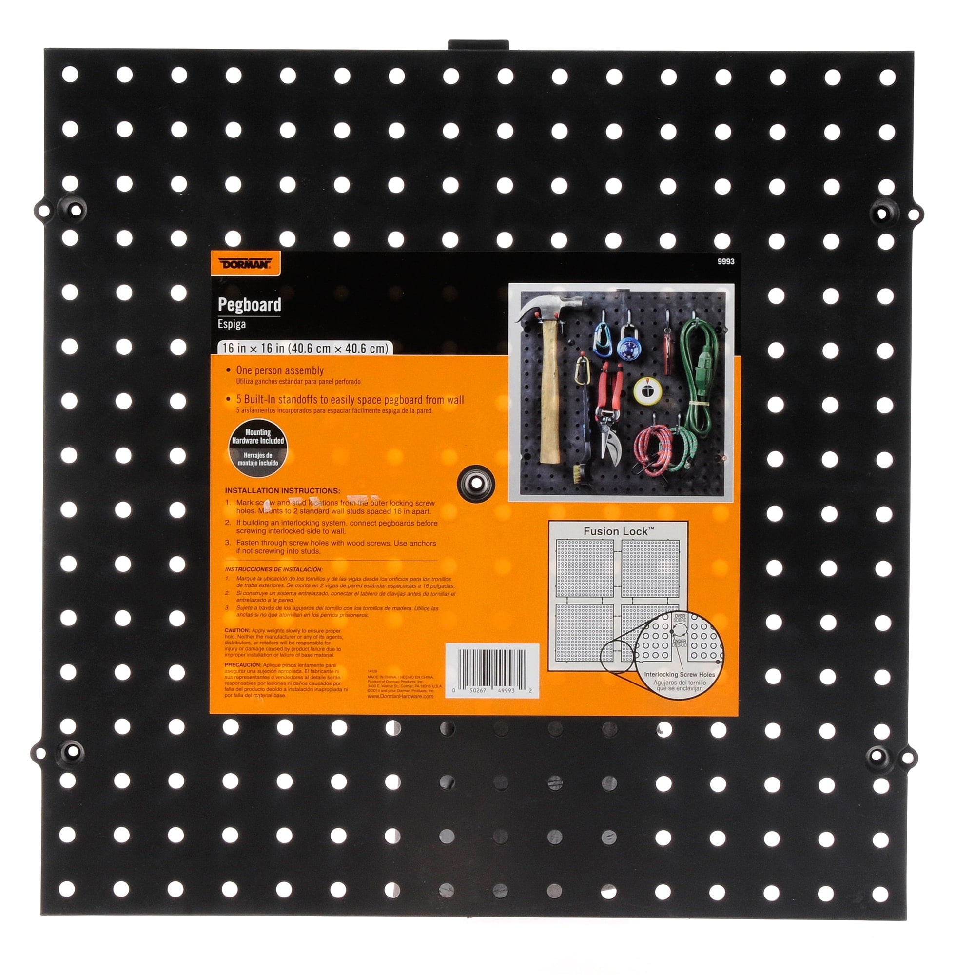 Dorman Products 16" x 16" Pegboard, Wood, Pegboards, Wall use, Garage