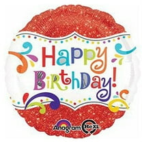 18 inch Happy Birthday Sparkle Anagram Foil Mylar Balloon - Party Supplies Decorations