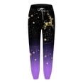 thumbnail image 4 of Dexiang Womens Christmas Printed Plus Size Sweatpants,Causal Drawstrings Black Lounge Pants,Comfy Joggers for Women with Pockets Purple2 L, 4 of 4