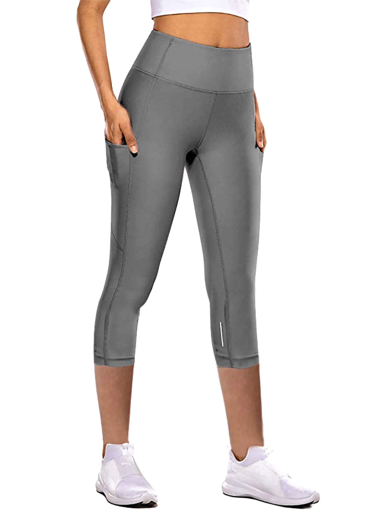 Sports Ladies Cropped Pants 3Quarter Leggings Running Yoga Fitness Gym Bottoms 