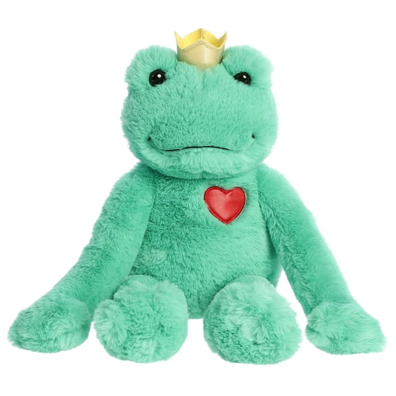 Aurora - Large Green Valentine - 11" Frog Prince - Heartwarming Stuffed Animal