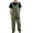 Green@GC@, variant on CONZONE Mens Romper Sleeveless Loose Fit Jumpsuits Solid Color One Peice Bib Overalls With Pocket