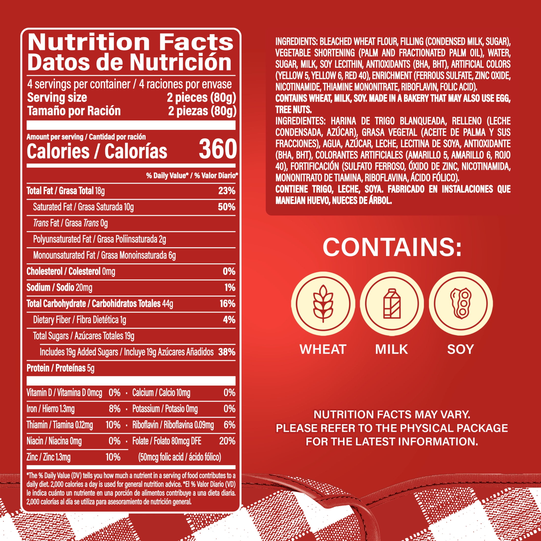 Bimbo Julitas Milk Caramel Filled Pastries, 4 twin packs, Sweet Empanadas, 11.28 oz Multipack