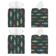 thumbnail image 2 of Balery River Freshwater Fish Porta Pañuelos de Cuero con Estampado – Funda Moderna Cuadrada para Caja de Pañuelos, Dispensador 5x5x5'', 2 of 7