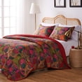 thumbnail image 2 of Greenland Home Jewel Juego De Cama Reversible Acolchado Kantha, 100% Algodón, Tamaño Individual (2 Piezas), Color Rojo, 2 of 5