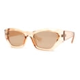 thumbnail image 2 of Womens Mod Thick Plastic Chunky Cat Eye Sunglasses Peach Brown, 2 of 4