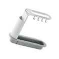 thumbnail image 2 of Wosthever Estante de almacenamiento para fregadero, soporte de drenaje de esponja hueca, estante de plástico ajustable Organizadores de utensilios de cocina gris blanco, 2 of 6