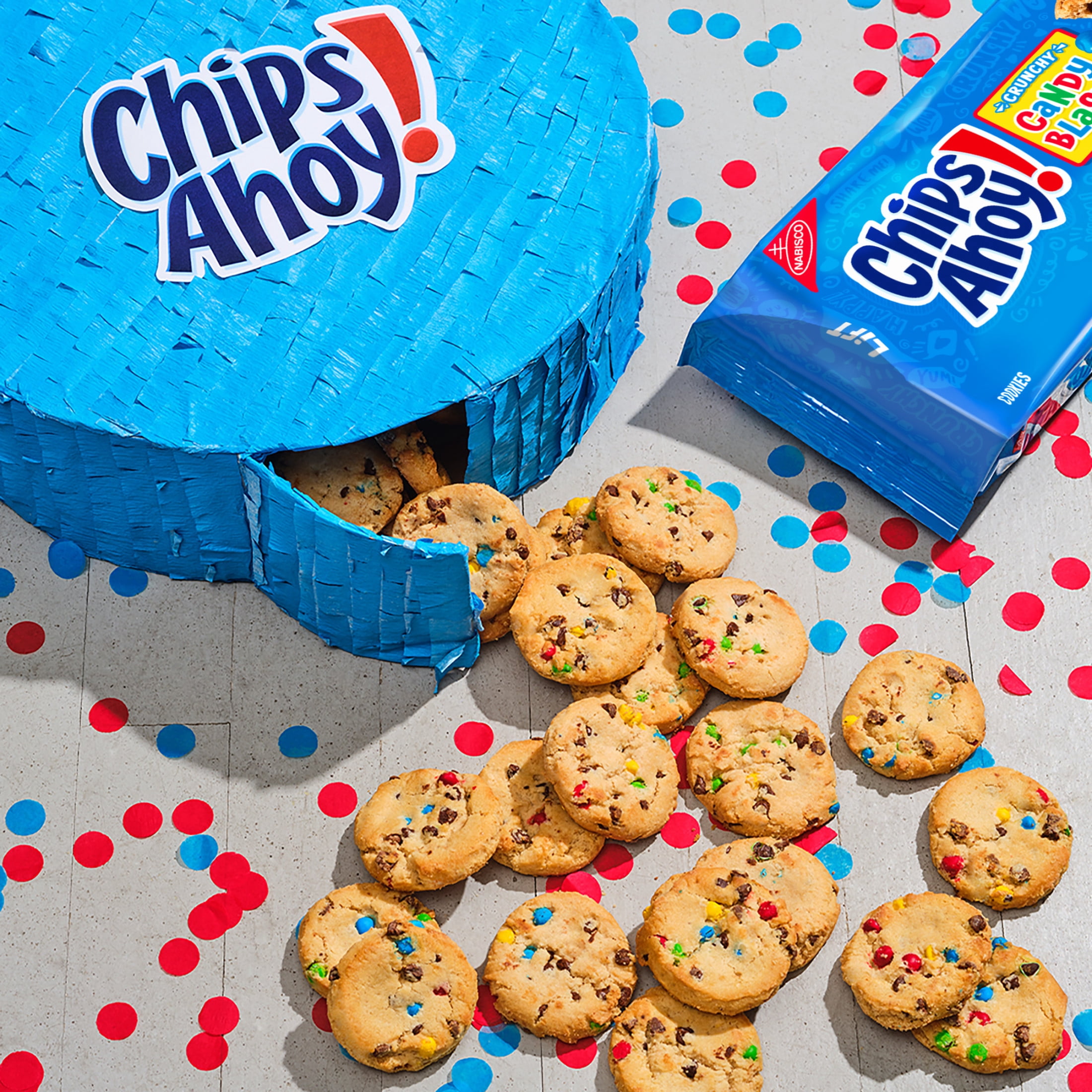 (3 pack) CHIPS AHOY! Crunchy Candy Blasts Fudgy Chocolate Chip Cookies, 12.4 oz