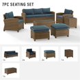 thumbnail image 4 of Pemberly Row Modern 7-piece Fabric Outdoor Sofa Set in Navy/Brown, 4 of 6