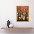 thumbnail image 2 of Cityscape With Trees In Autumn Contemporary Folk Art Painting Art Print Framed Poster Wall Decor 12x16 inch, 2 of 5